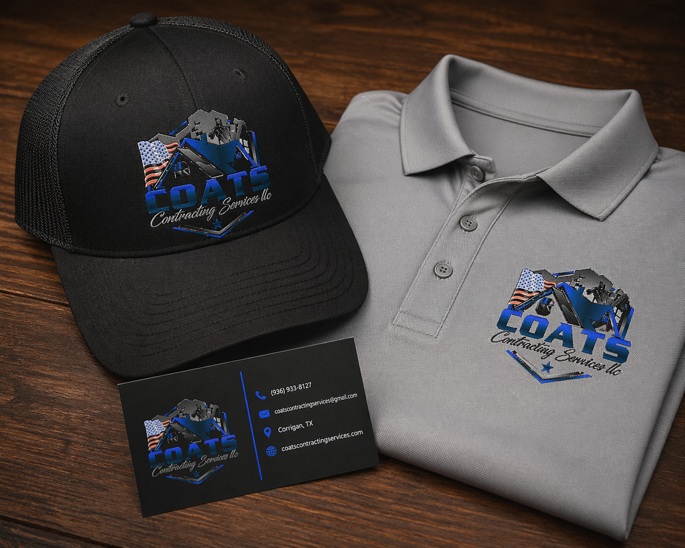 Coats Contracting branded merchandise - Lakeside Ink & Threadz, Onalaska TX