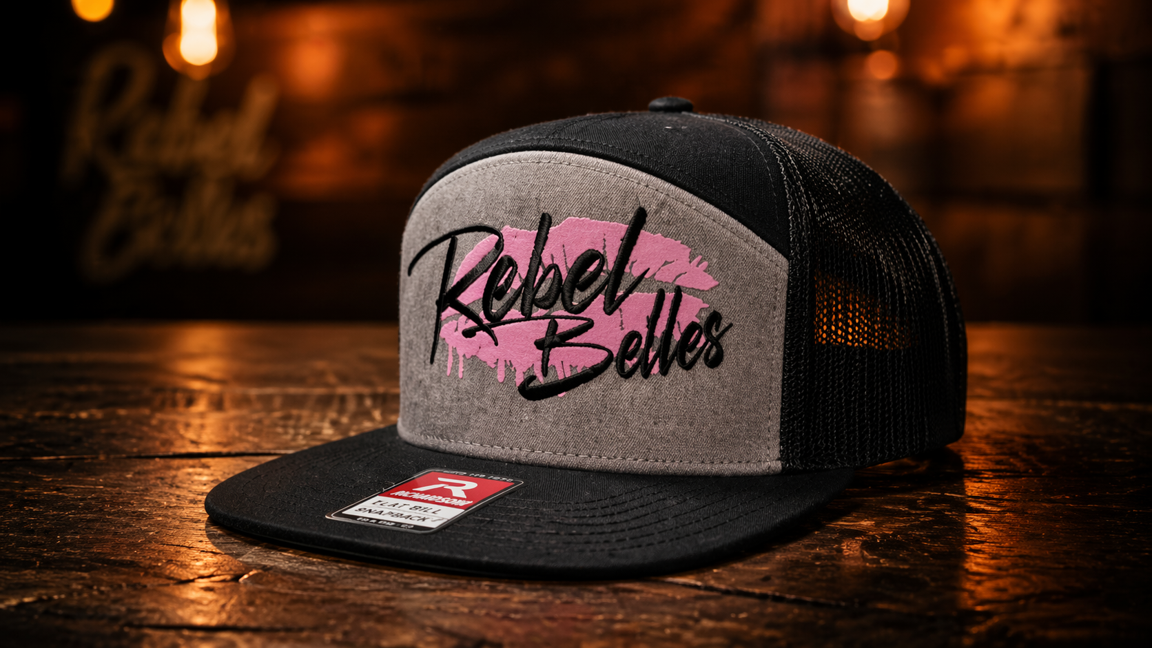 Rebel Belles custom patch trucker cap, Lakeside Ink & Threadz Onalaska TX