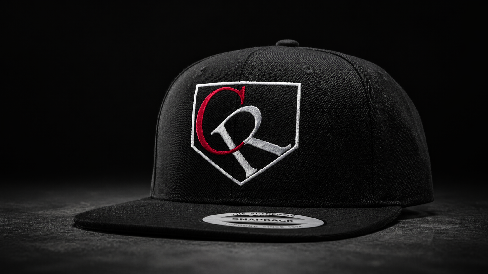 CR custom embroidered baseball flat brim snapback, Lakeside Ink & Threadz