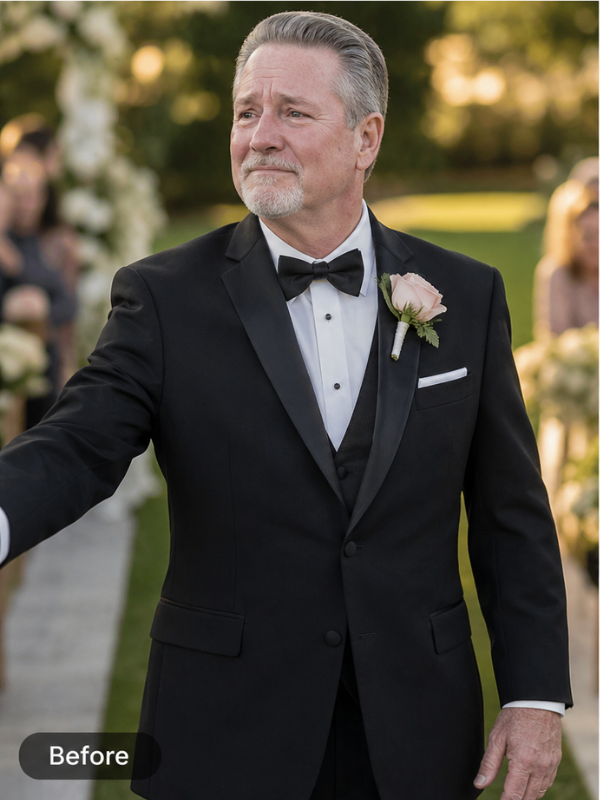 Father of the Bride - Before spray tan
