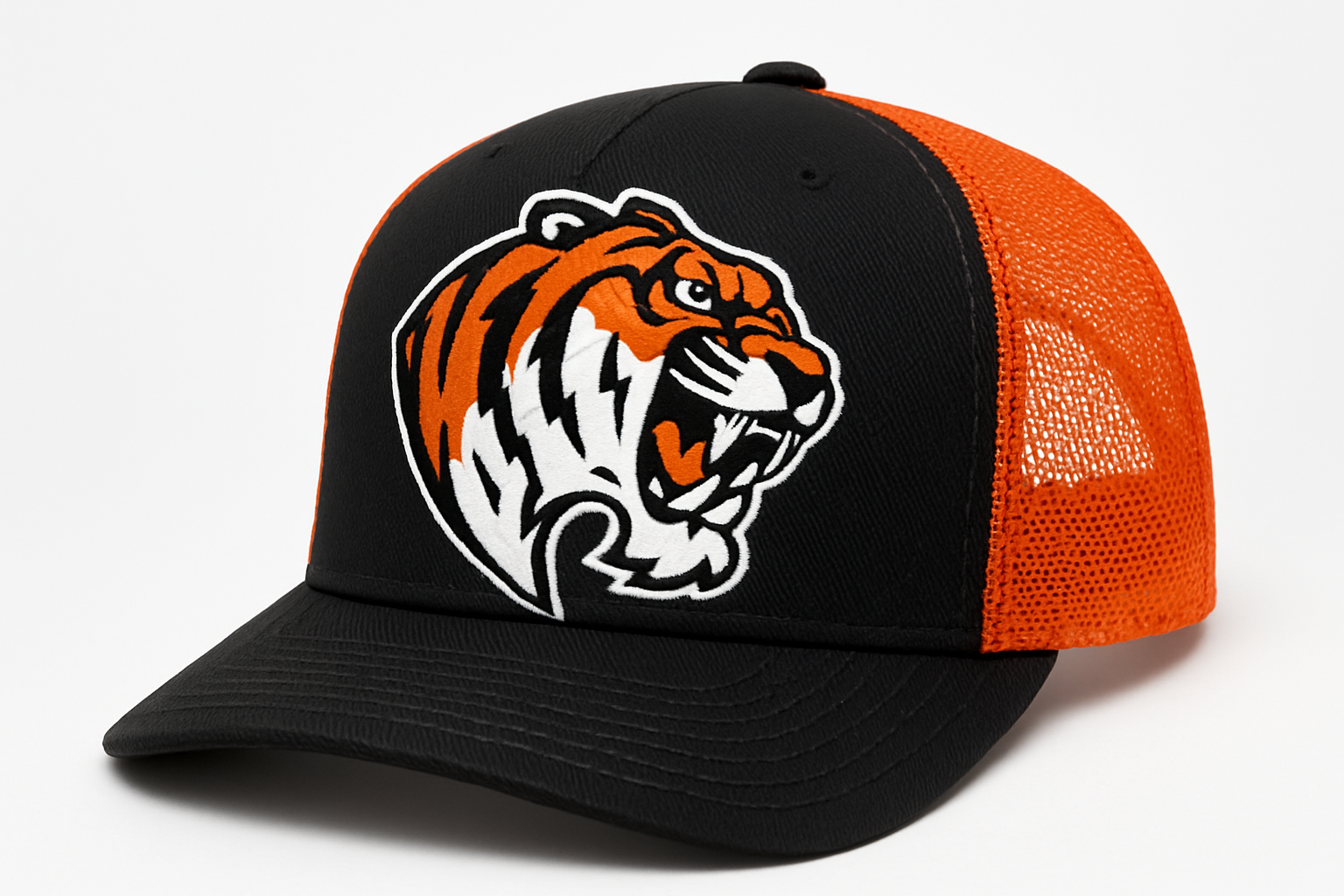 Trinity Tigers trucker hat mockup